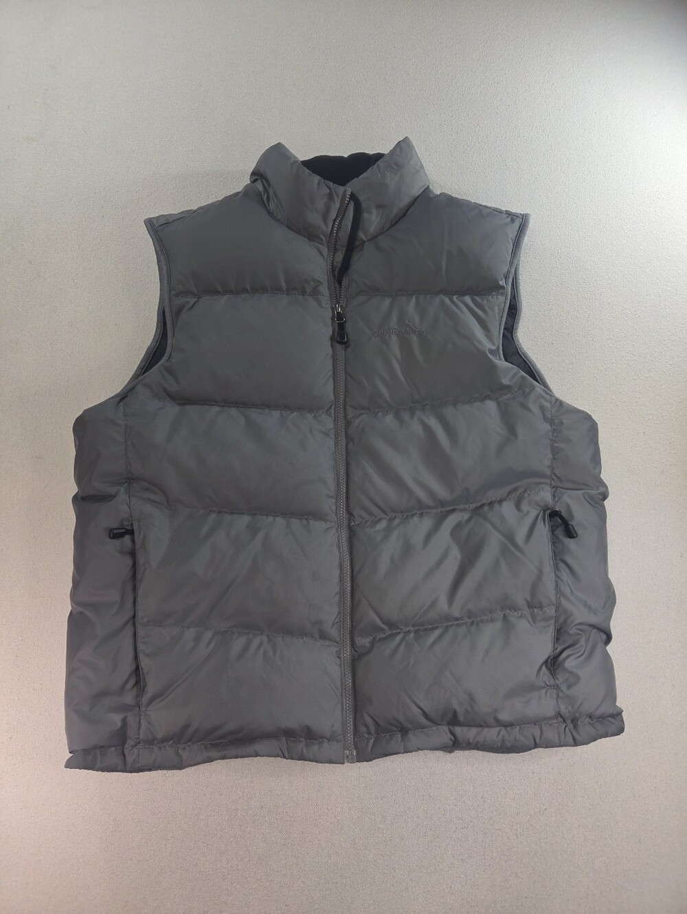 Eddie Bauer EB700 Vest Mens XL Gray Goose Down 700 Fill Power Puffer